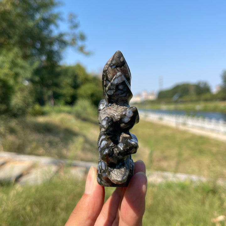 Unique,A Slightly Imperfect Natural Que Sera Stone Nine-Tailed Fox