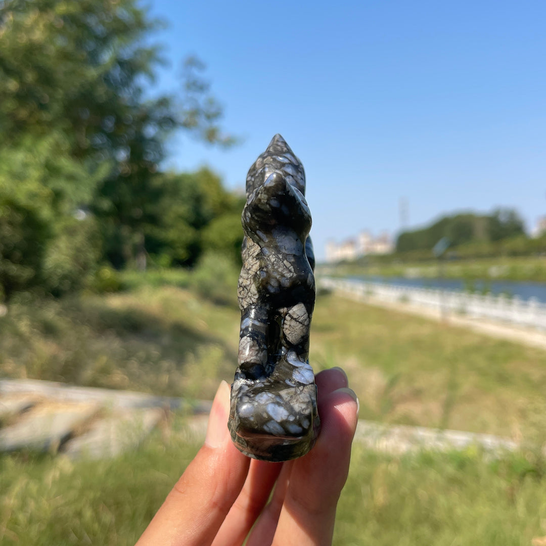 Unique,A Slightly Imperfect Natural Que Sera Stone Nine-Tailed Fox