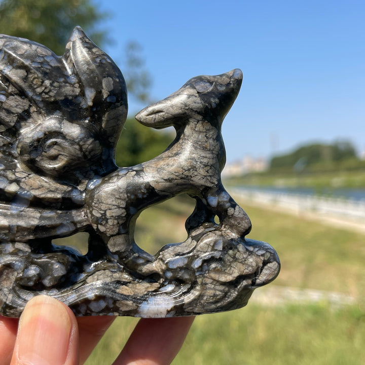Unique,A Slightly Imperfect Natural Que Sera Stone Nine-Tailed Fox