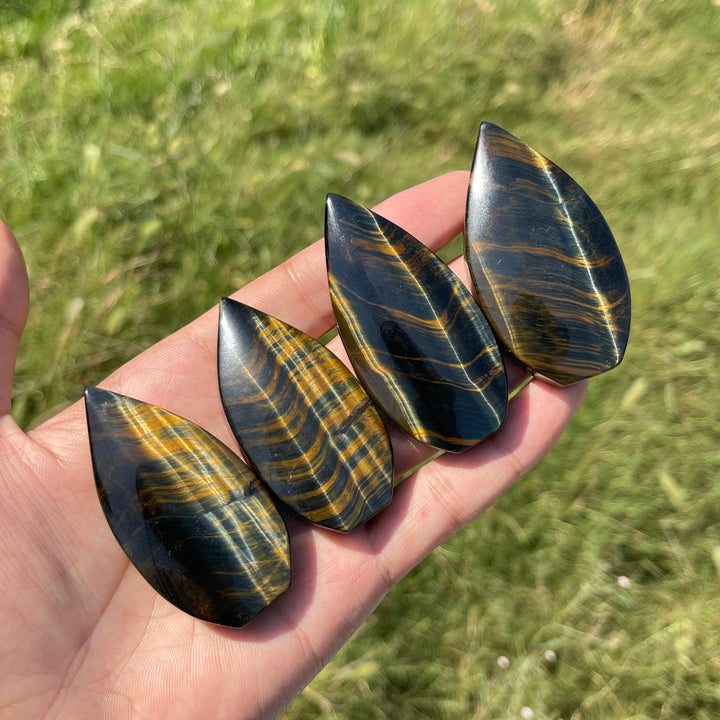 Natural Crystal Exquisite Blue And Yellow Tiger's Eye Teardrop