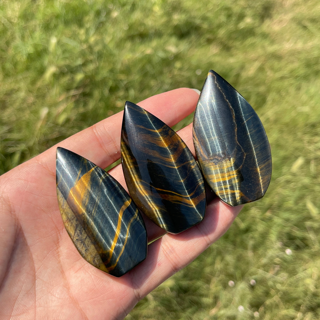 Natural Crystal Exquisite Blue And Yellow Tiger's Eye Teardrop