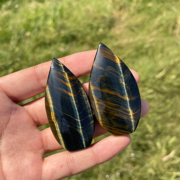 Natural Crystal Exquisite Blue And Yellow Tiger's Eye Teardrop