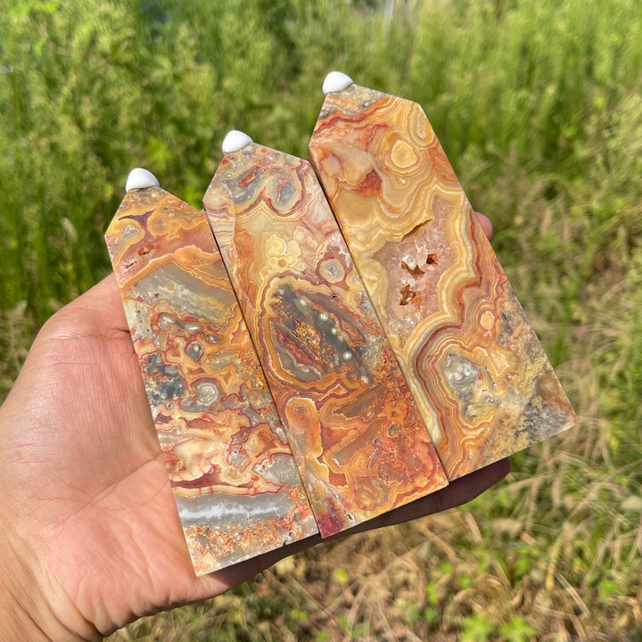 Unique, Natural Crystal Crazy Agate Point