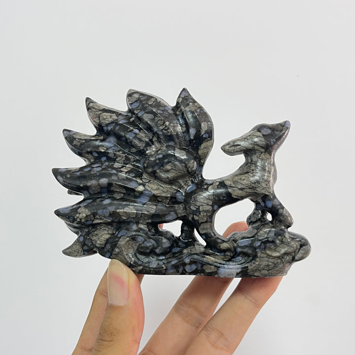 Unique,A Slightly Imperfect Natural Que Sera Stone Nine-Tailed Fox