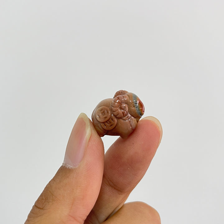 Natural Crystal Cute Alashan Agate Coin Sheep