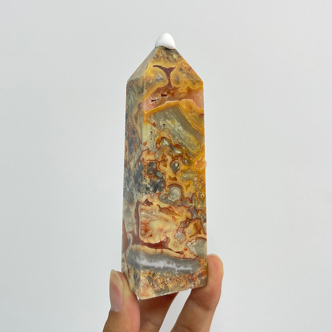 Unique, Natural Crystal Crazy Agate Point