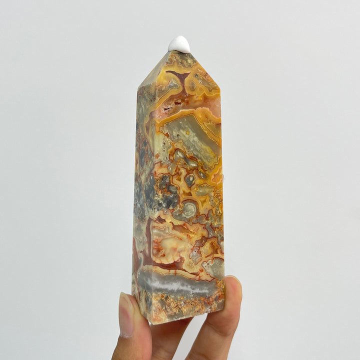 Unique, Natural Crystal Crazy Agate Point