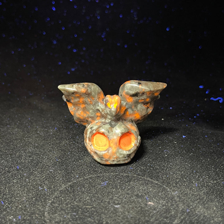 Natural Crystal Carving Cute Skull Pumpkin Bat