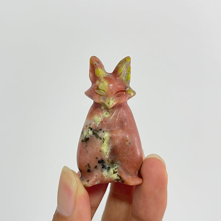 Natural Crystal Carving Cute Fox Spirit