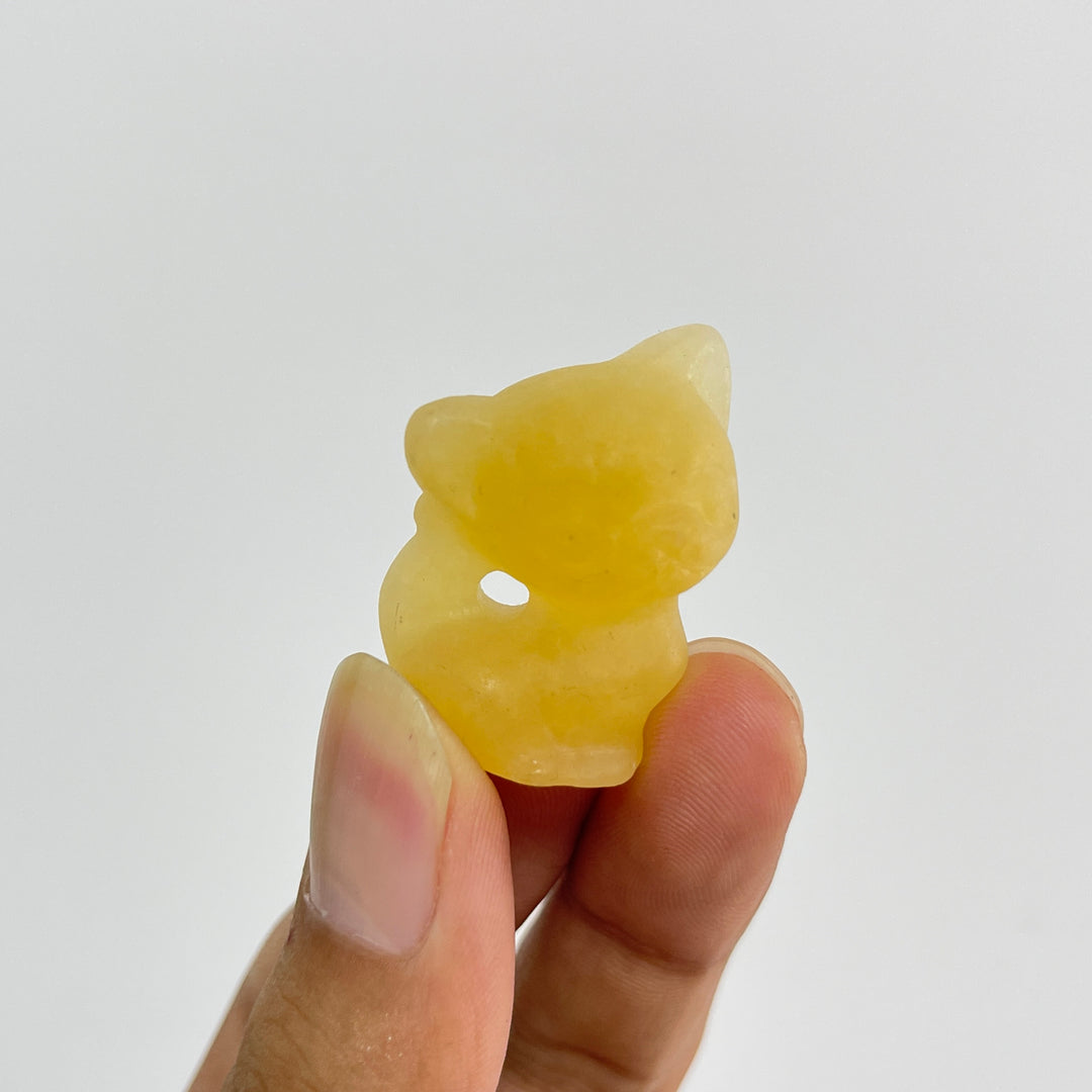 Natural Crystal Carving Hollow Out Cat