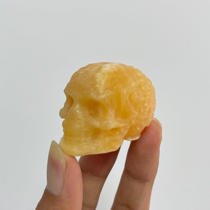 Natural Crystal Carving Floral Pattern Skull