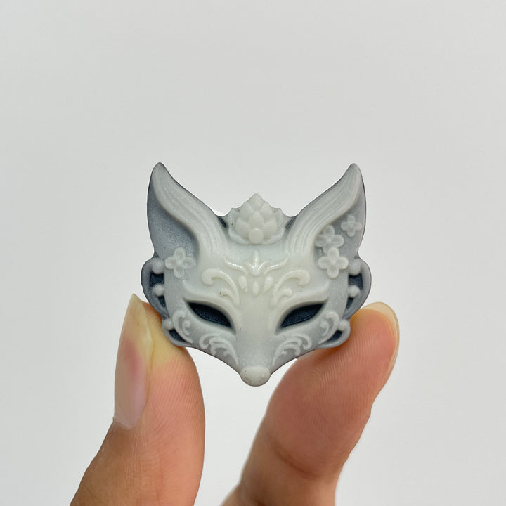 Unique,Natural Crystal Carving TaiJi Stone Fox Mask