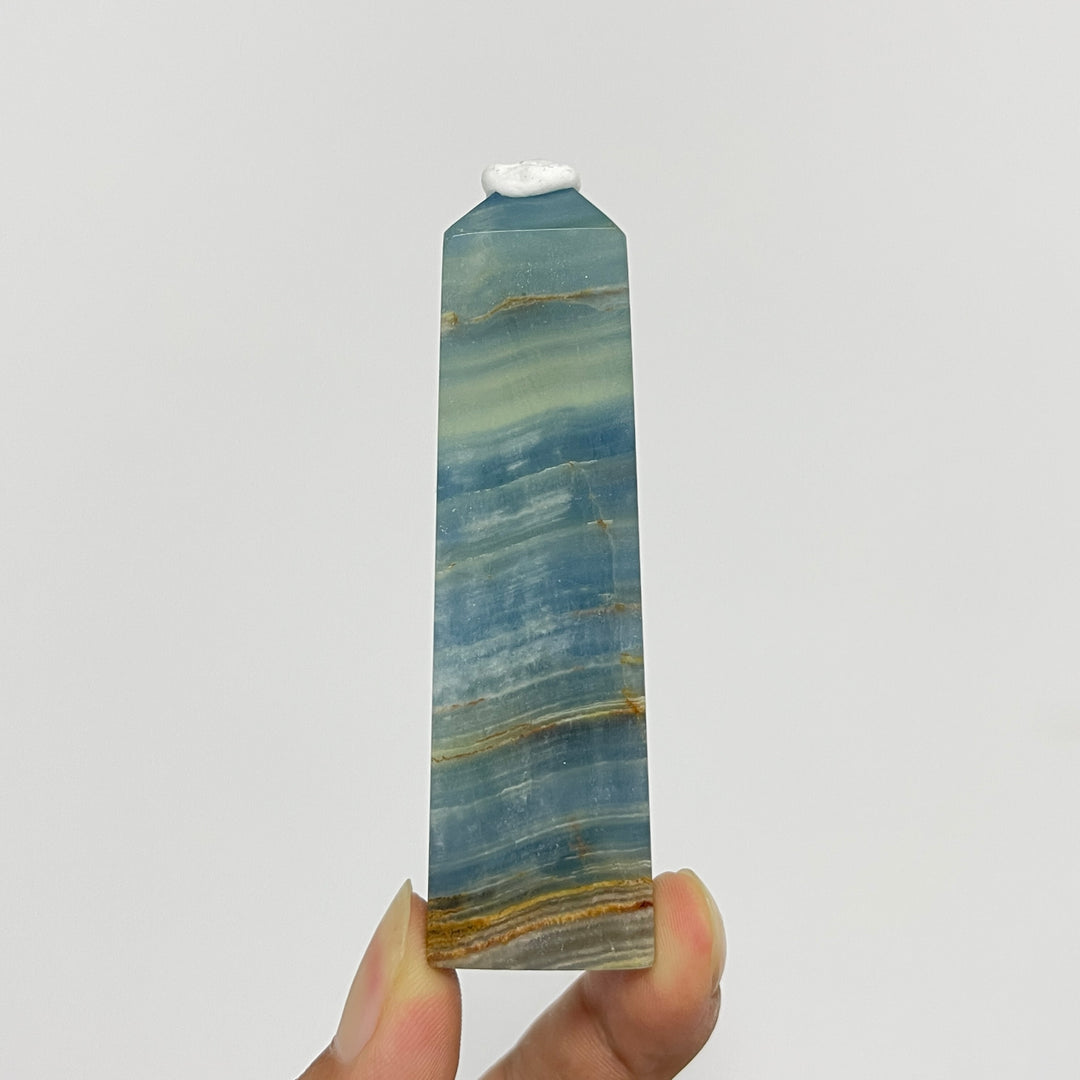 Natural Exquisite Lemurian Aquatine Calcite Crystal Point
