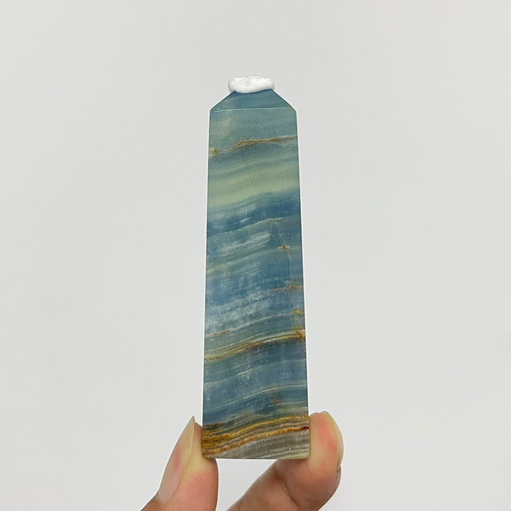 Natural Exquisite Lemurian Aquatine Calcite Crystal Point