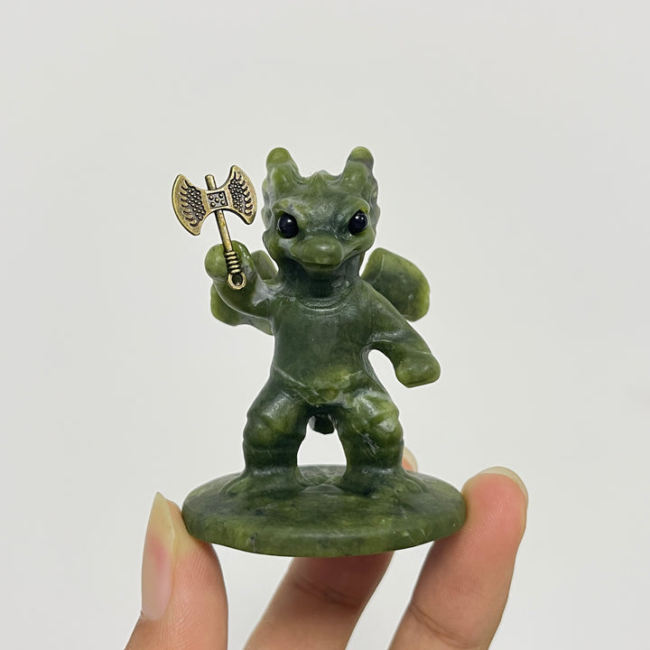 Unique,Natural Crystal Serpentine Warrior Dragon