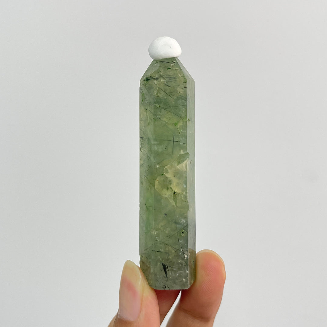 Natural Crystal Prehnite Point