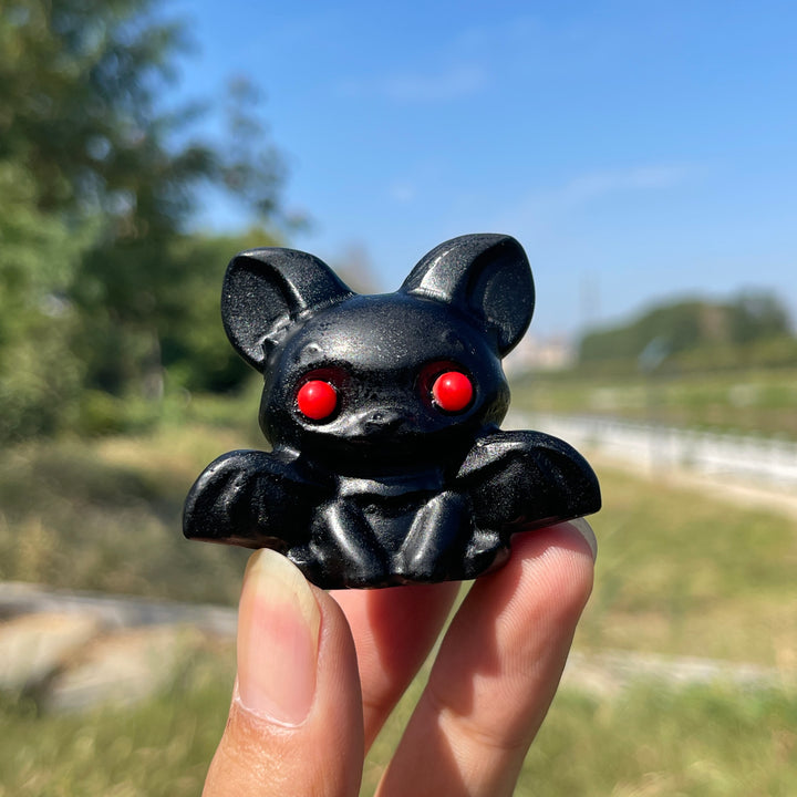 Natural Cute Cartoon Bat Crystal Carving