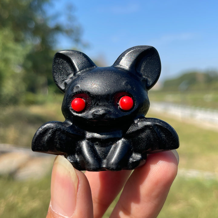 Natural Cute Cartoon Bat Crystal Carving
