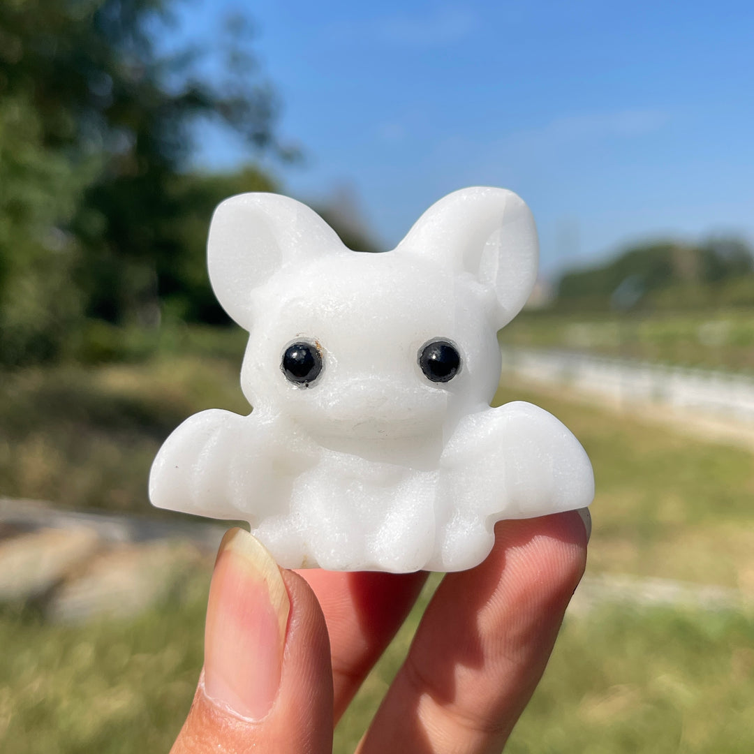 Natural Cute Cartoon Bat Crystal Carving