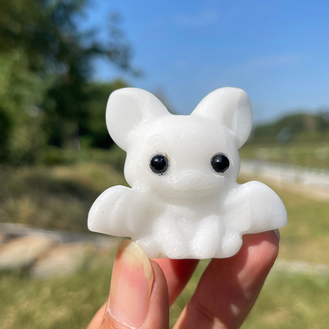 Natural Cute Cartoon Bat Crystal Carving