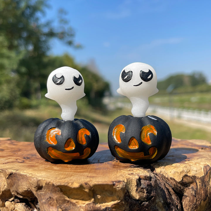 Natural Crystal Pumpkin Floating Ghost