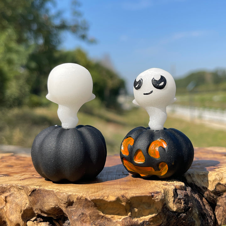 Natural Crystal Pumpkin Floating Ghost