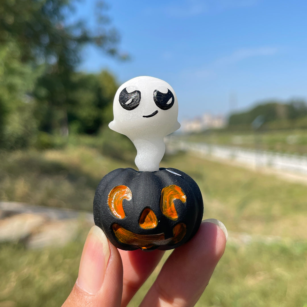 Natural Crystal Pumpkin Floating Ghost