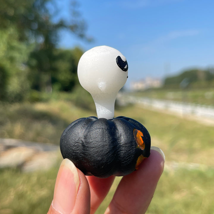 Natural Crystal Pumpkin Floating Ghost
