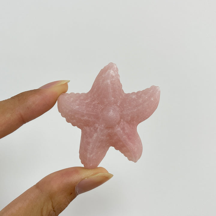 Natural Crystal Carving Pink Opal Starfish