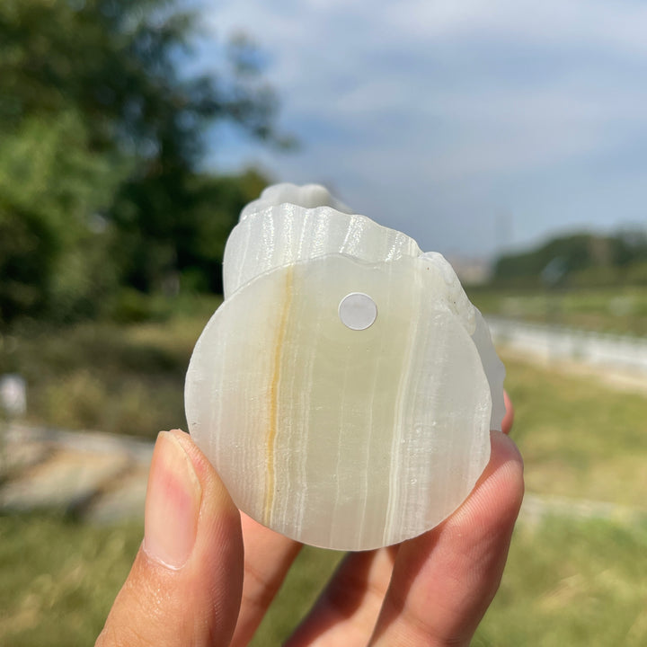 A Slightly Imperfect Natural Crystal Carving Mermaid In Shell