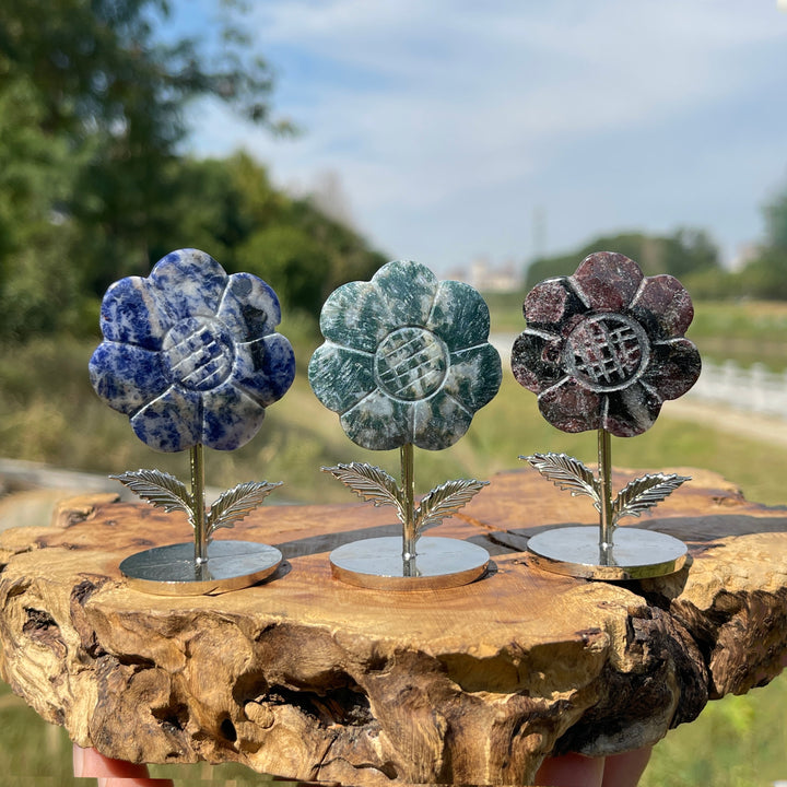 Natural Crystal Sun Flower Ornament