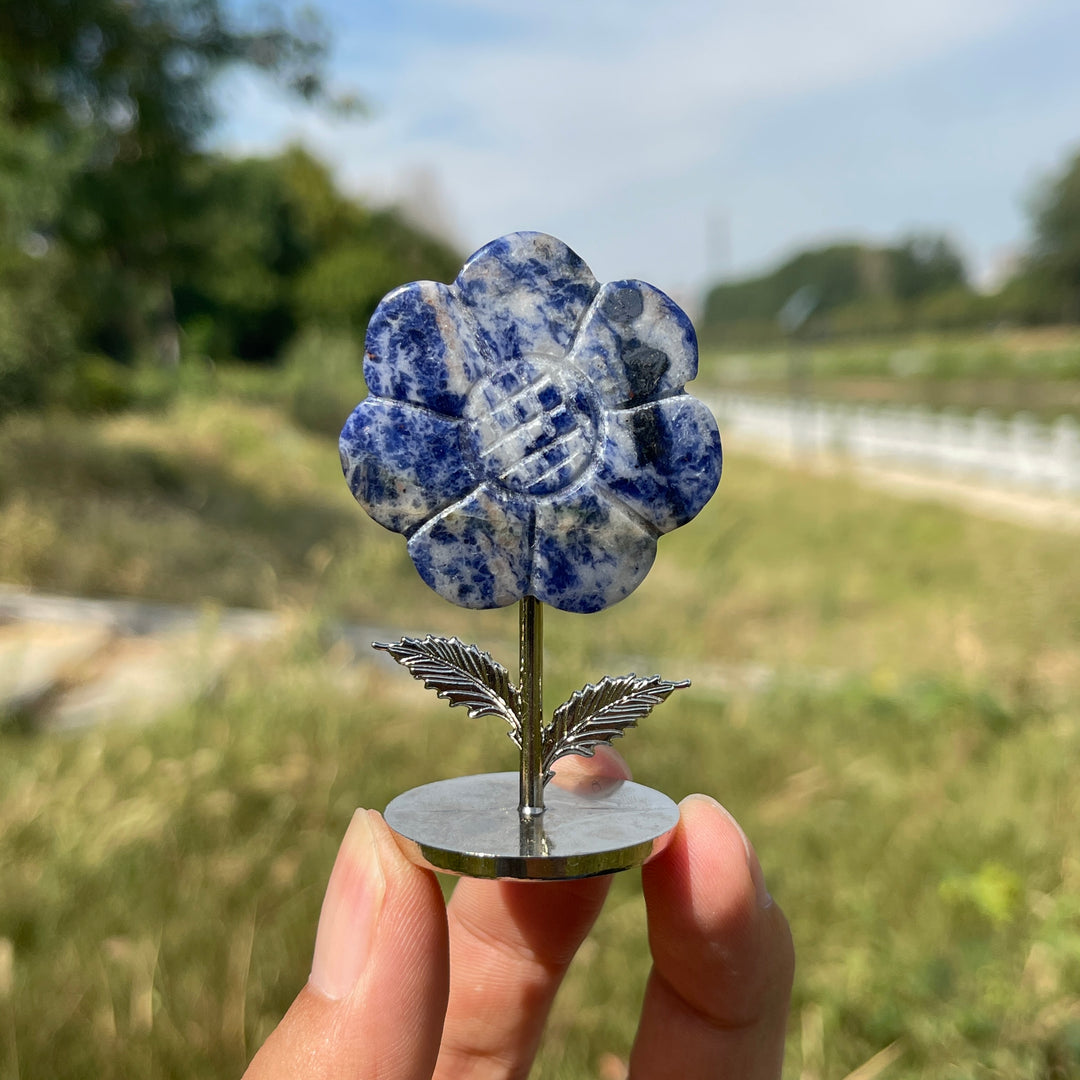 Natural Crystal Sun Flower Ornament