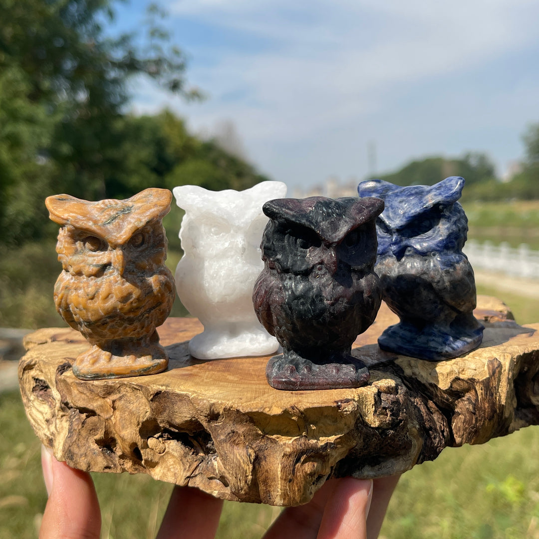 Natural Crystal Chubby Owl Carving