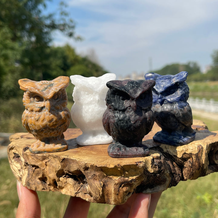 Natural Crystal Chubby Owl Carving