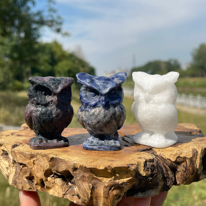 Natural Crystal Chubby Owl Carving