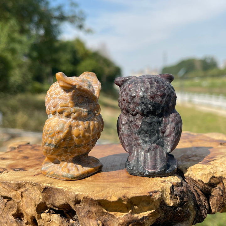 Natural Crystal Chubby Owl Carving