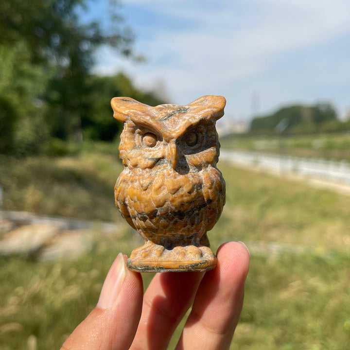 Natural Crystal Chubby Owl Carving