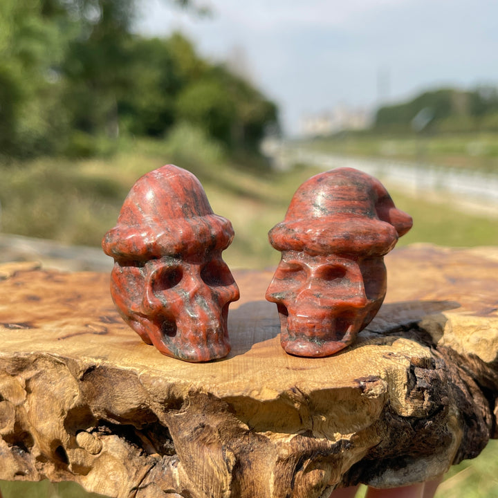 Natural Crystal Carving Santa Hat Skull