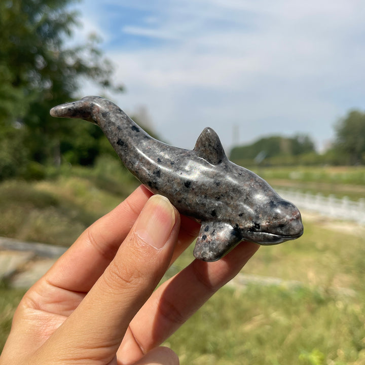 Natural Crystal Cute Orca Carving