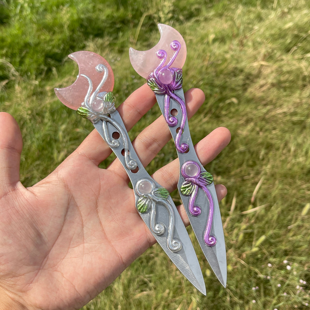 Natural Crystal Star & Moon Magical Dagger