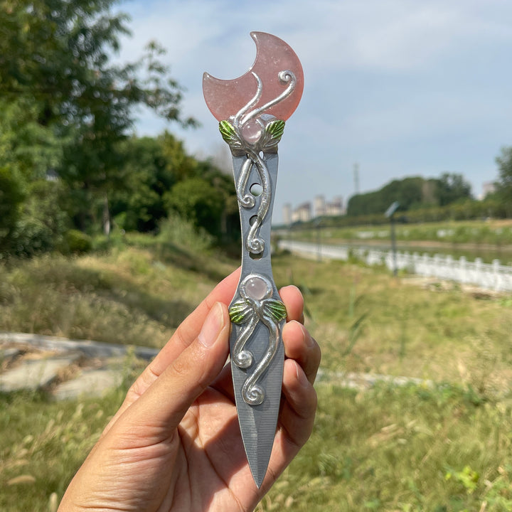 Natural Crystal Star & Moon Magical Dagger