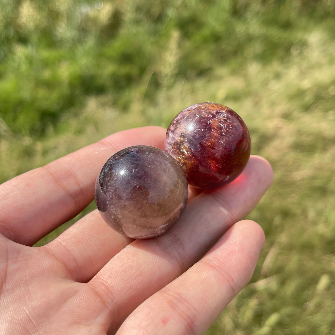 Natural Crystal Fluorite With Pyrite And Hematite Small Sphere