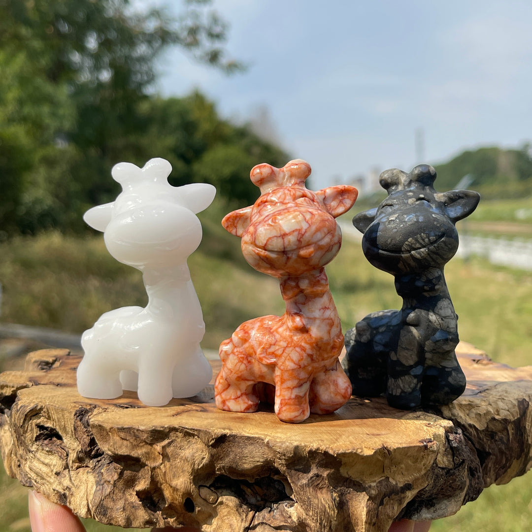 Natural Crystal Carving Standing Giraffe