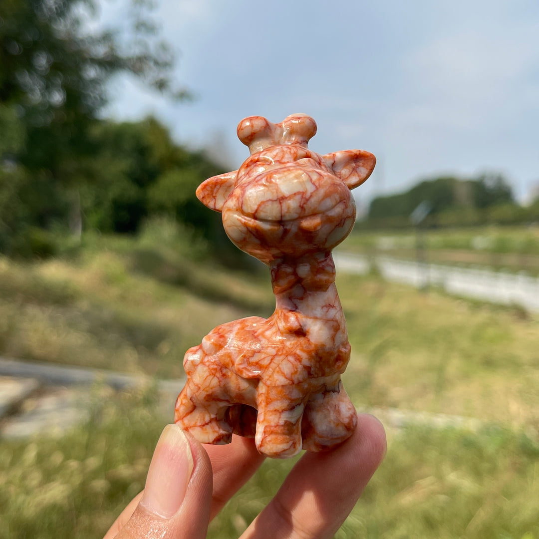 Natural Crystal Carving Standing Giraffe