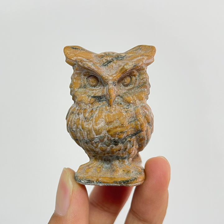 Natural Crystal Chubby Owl Carving
