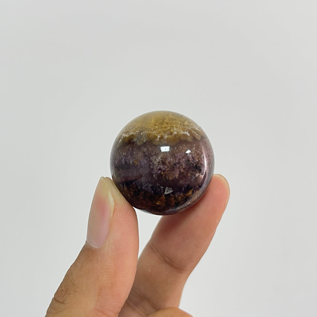 Natural Crystal Fluorite With Pyrite And Hematite Small Sphere