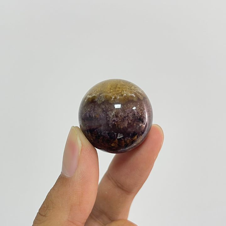Natural Crystal Fluorite With Pyrite And Hematite Small Sphere