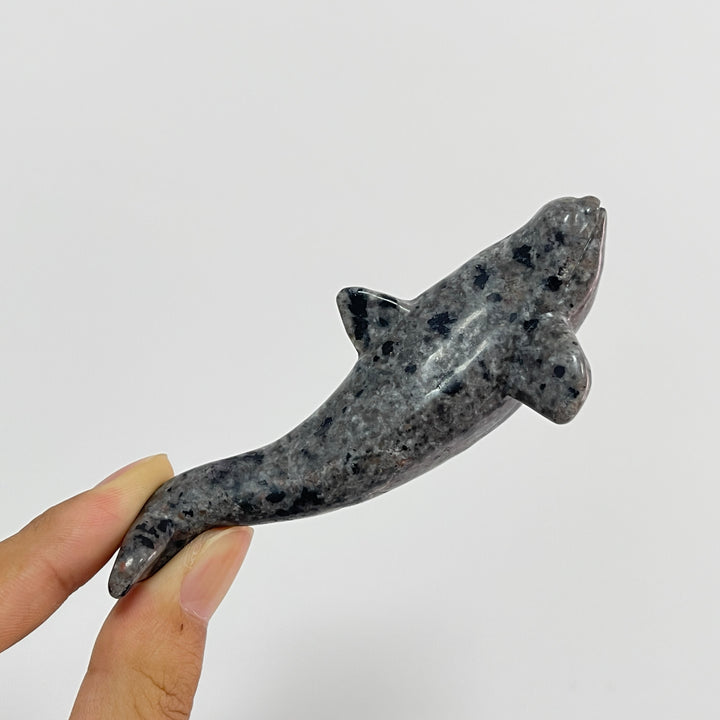 Natural Crystal Cute Orca Carving