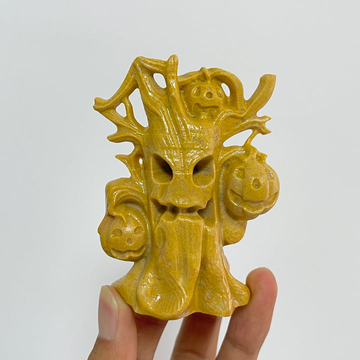 Natural Crystal Carving Ghost Pumpkin Tree