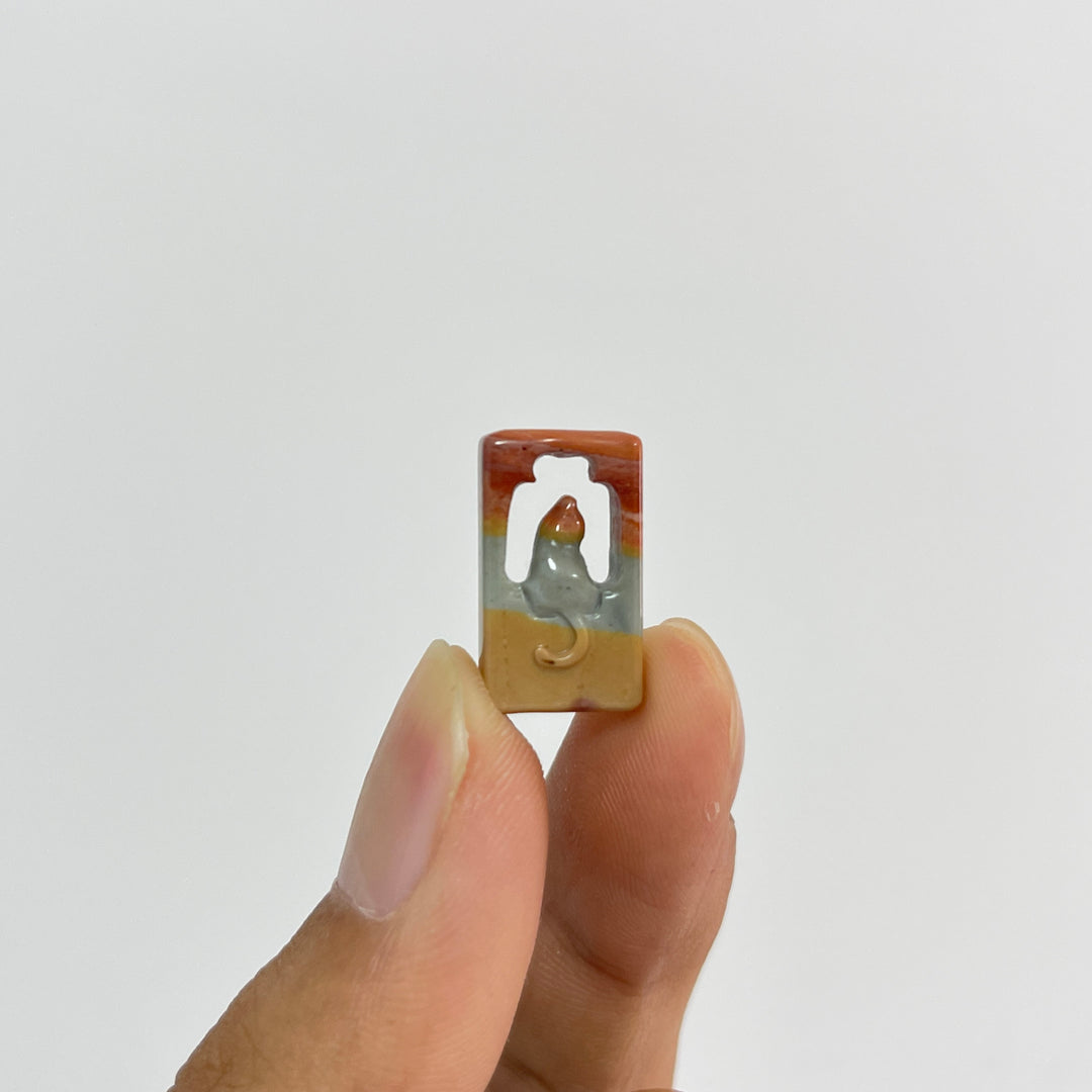 Natural Crystal Alashan Agate Mini Hollow Cat